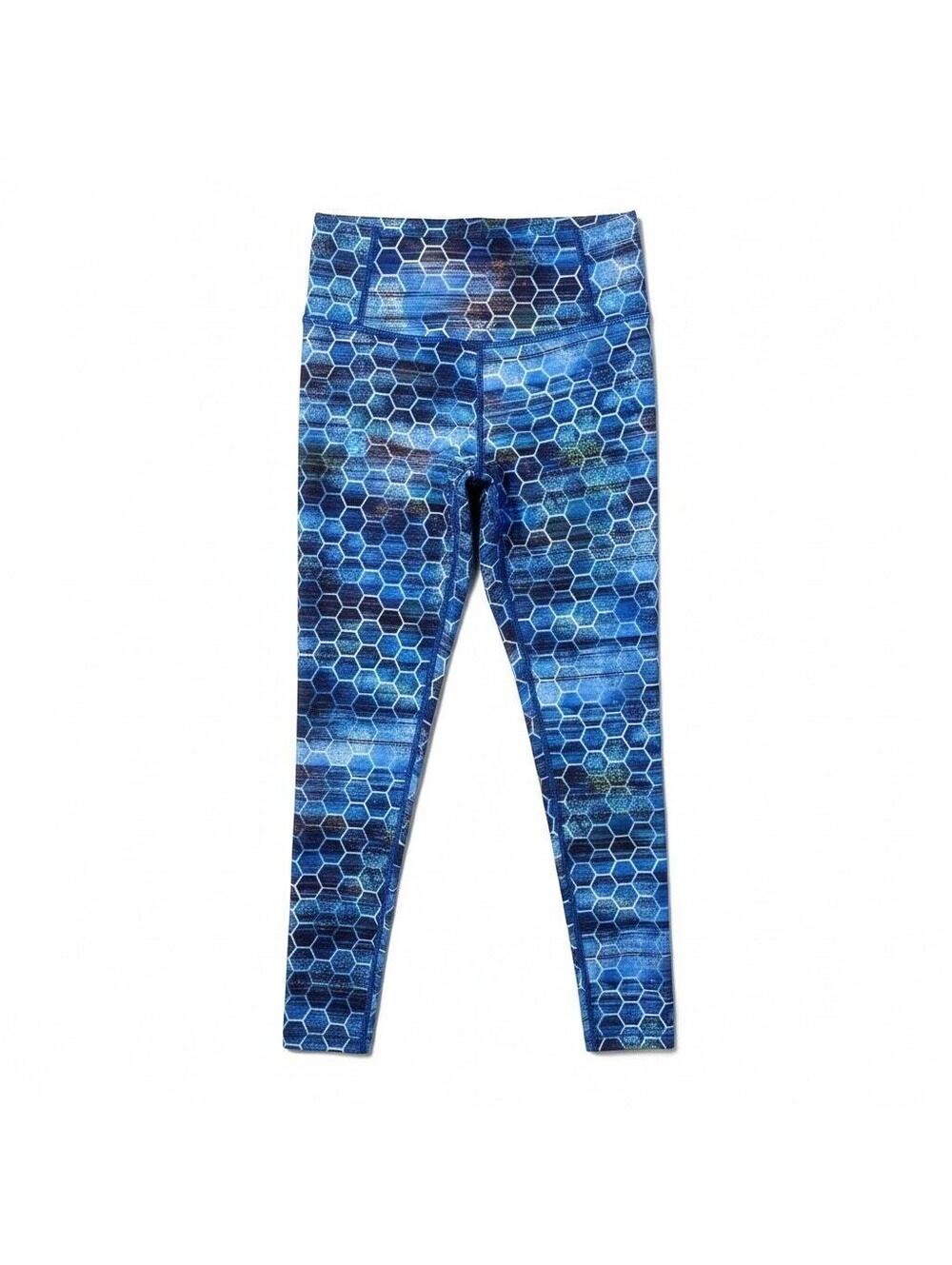 DSG High Rise 7/8 Leggings Women’s XS Blue Hexagon Print Athletic Gym NWT